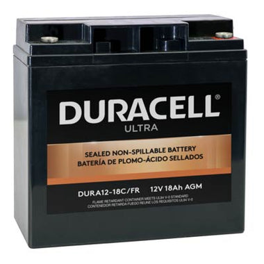 Duracell Ultra 12V 18AH General Purpose AGM Sealed Lead Acid (SLA) Battery with M6 Insert Terminals