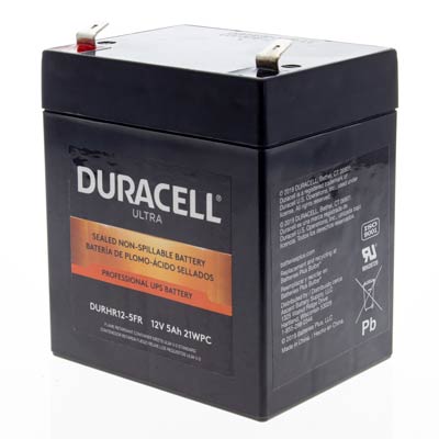 Duracell Ultra 12V 5AH High Rate AGM Sealed Lead Acid (SLA) Battery with F2 Terminals