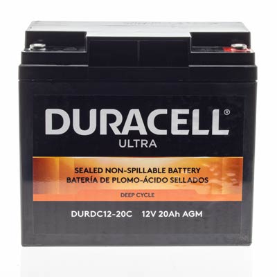 Duracell Ultra 12V 20AH Deep Cycle AGM Sealed Lead Acid (SLA) Battery with M5 Insert Terminals