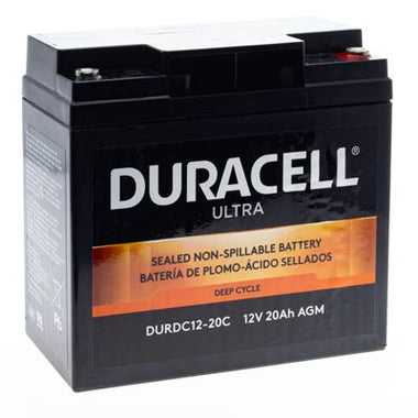 Duracell Ultra 12V 20AH Deep Cycle AGM Sealed Lead Acid (SLA) Battery with M5 Insert Terminals - 0