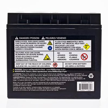 Duracell Ultra 12V 20AH High Rate AGM Sealed Lead Acid (SLA) Battery with M5 Insert Terminals - 0