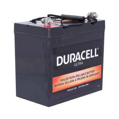 Duracell Ultra 12V 55AH AGM General Purpose Sealed Lead Acid (SLA) Battery with P Terminals