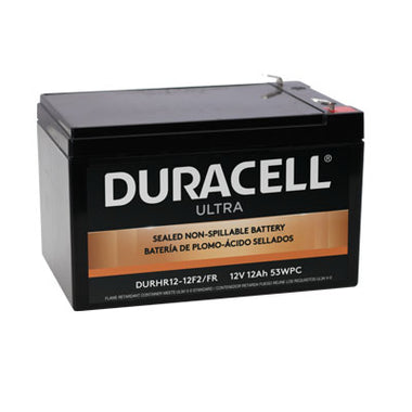 Duracell Ultra 12V 12AH High Rate AGM Sealed Lead Acid (SLA) Battery with F2 Terminals