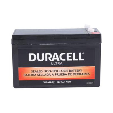 Duracell Ultra 12V 9AH AGM Sealed Lead Acid (SLA) Battery with F1 Terminal