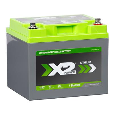 X2Power 12V 50Ah Marine Lithium Iron Phosphate (LiFePO4) Deep Cycle Battery with Bluetooth