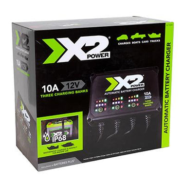 X2Power 3-Bank 12V 10A Marine Battery Charger and Maintainer for Automotive & Heavy Duty Batteries - 0