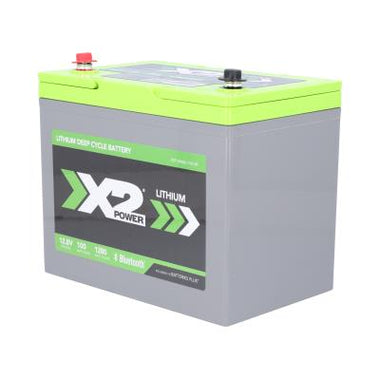 X2Power 12.8V 100Ah Marine Lithium Iron Phosphate Deep Cycle Battery with Bluetooth - 0