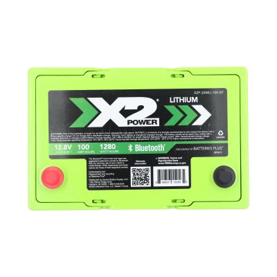 X2Power 12.8V 100Ah Marine Lithium Iron Phosphate Deep Cycle Battery with Bluetooth