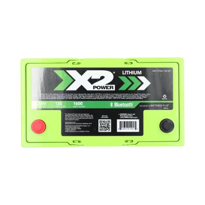 X2Power 12.8V 125Ah Marine Lithium Iron Phosphate Deep Cycle Battery with Bluetooth