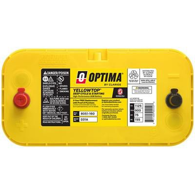 Optima Yellow Top Heavy Duty Battery | Dual Purpose AGM | 900CCA | Group Size 31