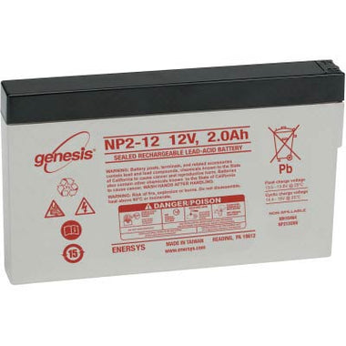 Genesis NP 12V 2AH AGM Sealed Lead Acid (SLA) Battery with F1 Terminals
