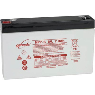 Genesis NP 6V 7AH AGM Sealed Lead Acid (SLA) Battery with F1 Terminals