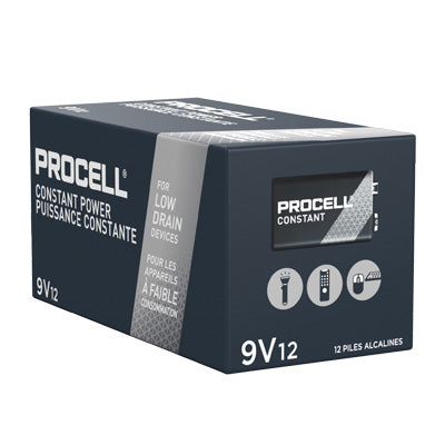 Duracell Constant 9V, 6LR61 Alkaline Battery - 12 Pack