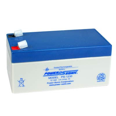 Power Sonic 12V 3.4AH AGM Sealed Lead Acid (SLA) Battery with F1 Terminals