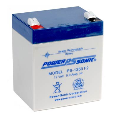 Power Sonic 12V 5AH AGM Sealed Lead Acid (SLA) Battery with F2 Terminals
