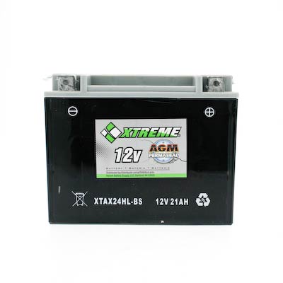 Xtreme 24HL-BS 12V 350CCA AGM Powersport Battery