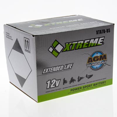 Xtreme 7B-BS 12V 85CCA AGM Powersport Battery