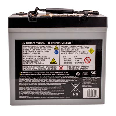 Duracell Ultra 12V 55AH Sealed Lead Acid (SLA) Medical Battery for the SV22 StyleView