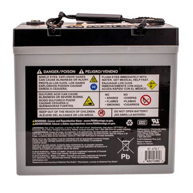 Duracell Ultra 12V 55AH Sealed Lead Acid (SLA) Medical Battery for the SV22 StyleView - 0