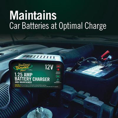 Battery Tender Plus 12V 1.25A Charger and Maintainer for Motorcycle, ATV, and Watercraft Batteries - 0