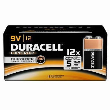 Duracell Coppertop 9V, 6LR61 Alkaline Battery - 12 Pack - 0