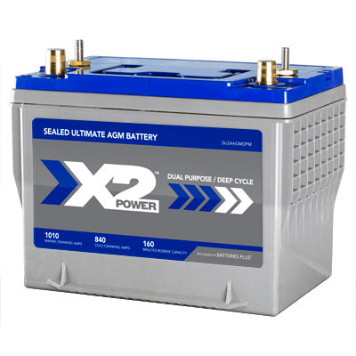 X2Power BCI Group 24M 12V 76AH 840CCA AGM Deep Cycle Marine & RV Battery