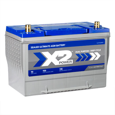 X2Power Car Battery | Group 27 | 930CCA | Premium AGM