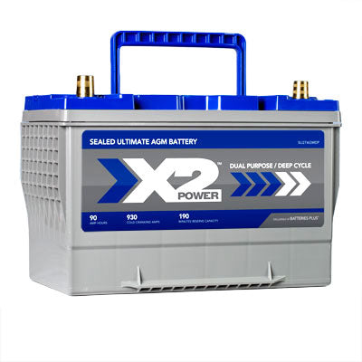 X2Power Car Battery | Group 27 | 930CCA | Premium AGM