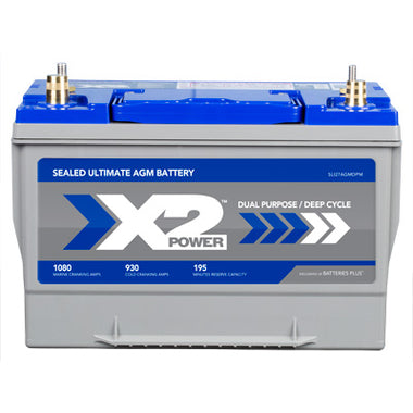 X2Power BCI Group 27M 12V 90AH 930CCA AGM Deep Cycle Marine & RV Battery
