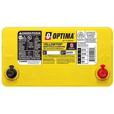 Optima Yellow Top Car Battery | Group S46B24R | 450CCA