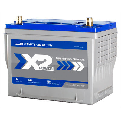 X2Power Car Battery | Group 24F | 840CCA | Premium AGM