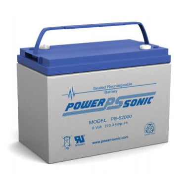 Power Sonic 6V 210AH AGM Sealed Lead Acid (SLA) Battery with C Terminals