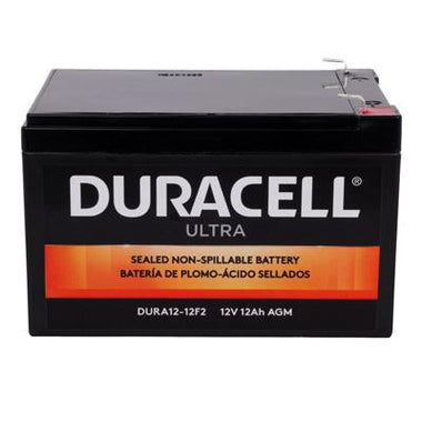 Duracell Ultra 12V 12AH AGM Sealed Lead Acid (SLA) Battery with F2 Terminals