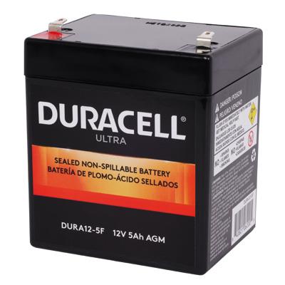 Duracell Ultra 12V 5AH AGM Sealed Lead Acid (SLA) Battery with F1 Terminals