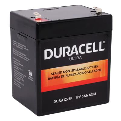 Duracell Ultra 12V 5AH AGM Sealed Lead Acid (SLA) Battery with F1 Terminals