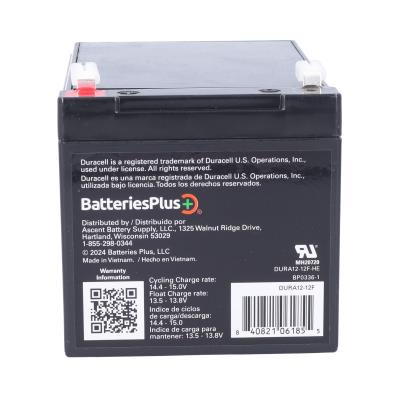 Duracell Ultra 12V 12AH General Purpose AGM Sealed Lead Acid (SLA) Battery with F1 Terminal