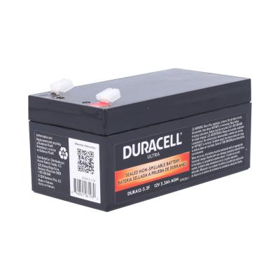 Duracell Ultra 12V 3.3AH General Purpose AGM Sealed Lead Acid (SLA) Battery with F1 Terminals