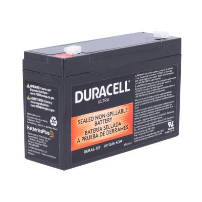 Duracell Ultra 6V 12AH General Purpose AGM Sealed Lead Acid (SLA) Battery with F1 Terminals