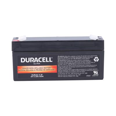 Duracell Ultra 6V 3.3AH General Purpose AGM Sealed Lead Acid (SLA) Battery with F1 Terminals