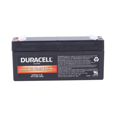 Duracell Ultra 6V 3.3AH General Purpose AGM Sealed Lead Acid (SLA) Battery with F1 Terminals