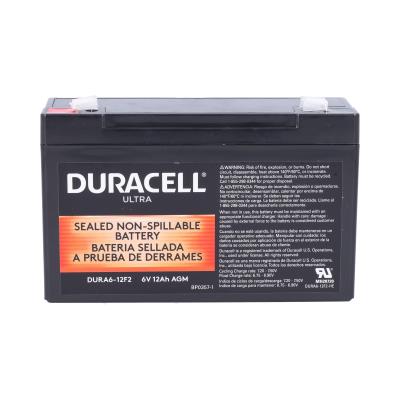 Duracell Ultra 6V 12AH General Purpose AGM Sealed Lead Acid (SLA) Battery with F2 Terminals