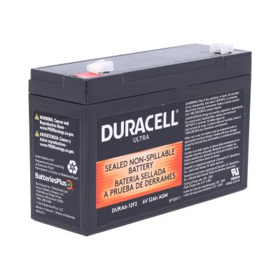 Duracell Ultra 6V 12AH General Purpose AGM Sealed Lead Acid (SLA) Battery with F2 Terminals
