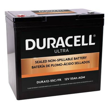 Duracell Ultra 12V 55AH General Purpose AGM Sealed Lead Acid (SLA) Battery with M6 Insert Terminals