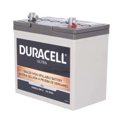 Duracell Ultra 12V 50AH GEL Sealed Lead Acid (SLA) Battery with P Terminals
