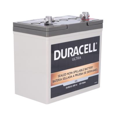 Duracell Ultra 12V 50AH GEL Sealed Lead Acid (SLA) Battery with P Terminals