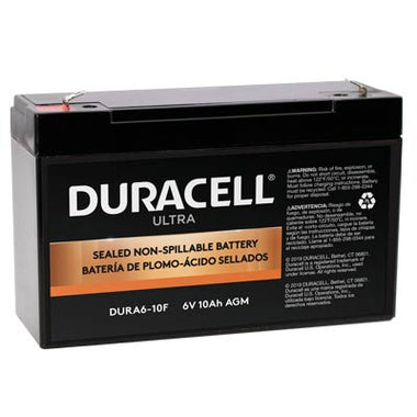 Duracell Ultra 6V 10AH General Purpose AGM Sealed Lead Acid (SLA) Battery with F1 Terminals