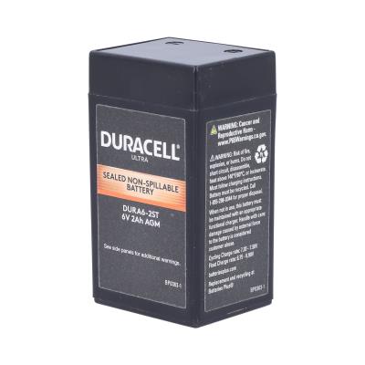 Duracell Ultra 6V 2AH General Purpose AGM Sealed Lead Acid (SLA) Battery with Side Tab Terminals