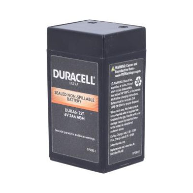Duracell Ultra 6V 2AH General Purpose AGM Sealed Lead Acid (SLA) Battery with Side Tab Terminals - 0