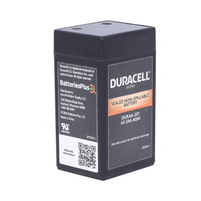 Duracell Ultra 6V 2AH General Purpose AGM Sealed Lead Acid (SLA) Battery with Side Tab Terminals