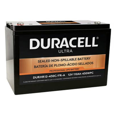 Duracell Ultra 12V 110AH AGM High Rate Sealed Lead Acid (SLA) Battery with M6, C Terminals
